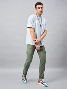 Men's Green Cotton Cargo Trousers