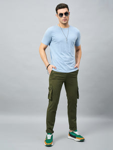 Men's Green Cotton Cargo Trousers