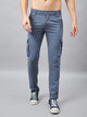 Men's Blue Cotton Cargo Trousers