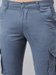 Men's Blue Cotton Cargo Trousers