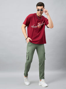 Men's Green Cotton Cargo Trousers