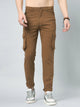 Men's Brown Cotton Cargo Trousers