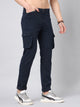 Men's Dark Blue Cotton Cargo Trousers