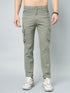 Men's Light Grey Cotton Cargo Trousers