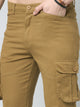 Men's Light Brown Cotton Cargo Trousers