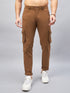 Men's Brown Cotton Cargo Trousers