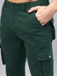 Men's Dark Green Cotton Cargo Trousers