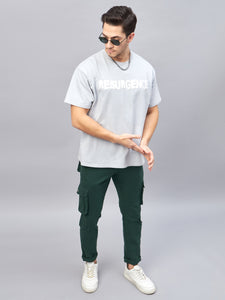 Men's Dark Green Cotton Cargo Trousers