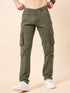 Men's Dark Olive Cotton Cargo Trousers