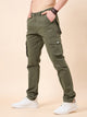 Men's Dark Olive Cotton Cargo Trousers