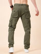 Men's Dark Olive Cotton Cargo Trousers