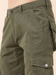 Men's Dark Olive Cotton Cargo Trousers