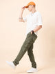 Men's Dark Olive Cotton Cargo Trousers