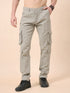 Men's Light Grey Cotton Cargo Trousers