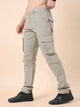 Men's Light Grey Cotton Cargo Trousers