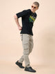Men's Light Grey Cotton Cargo Trousers