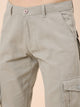 Men's Light Grey Cotton Cargo Trousers