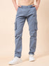 Men's Light Blue Cotton Cargo Trousers