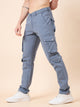 Men's Light Blue Cotton Cargo Trousers