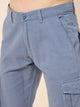 Men's Light Blue Cotton Cargo Trousers