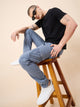Men's Light Blue Cotton Cargo Trousers