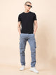 Men's Light Blue Cotton Cargo Trousers