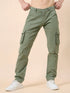 Men's Light Green Cotton Cargo Trousers