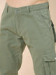 Men's Light Green Cotton Cargo Trousers