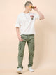 Men's Light Green Cotton Cargo Trousers