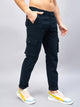 Men's Dark Blue Cotton Cargo Trousers