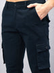 Men's Dark Blue Cotton Cargo Trousers