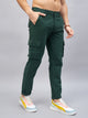 Men's Dark Green Cotton Cargo Trousers