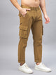Men's Khakhi Cotton Cargo Trousers