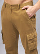 Men's Khakhi Cotton Cargo Trousers