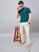 Men Relaxed Beige Pure Cotton Trousers