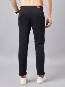 Men's Relaxed Black Pure Cotton Trousers