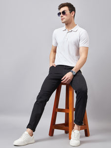 Men's Relaxed Black Pure Cotton Trousers