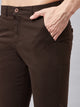 Men's Relaxed Coffee Pure Cotton Trousers