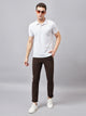 Men's Relaxed Coffee Pure Cotton Trousers