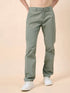 Men's Relaxed Light Green Pure Cotton Trousers