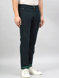 Men's Dark Green Regular Fit Jeans