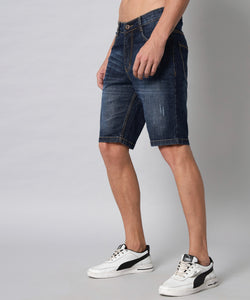 Men's Dark Blue Denim Shorts