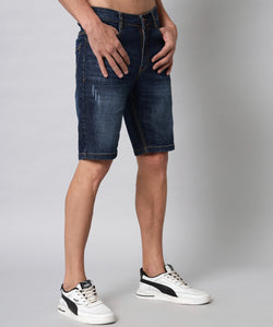 Men's Dark Blue Denim Shorts