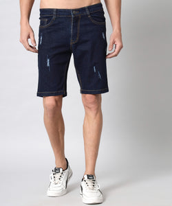 Men's Dark Blue Denim Shorts