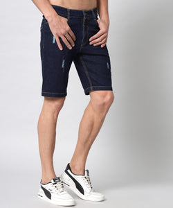 Men's Dark Blue Denim Shorts