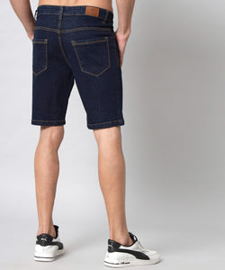 Men's Dark Blue Denim Shorts