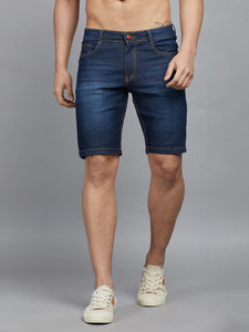 Men's Dark Blue Denim Shorts