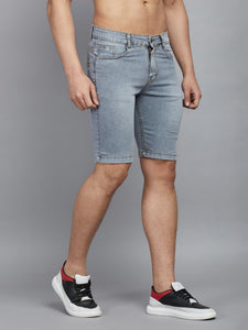 Men's Light Grey Denim Shorts