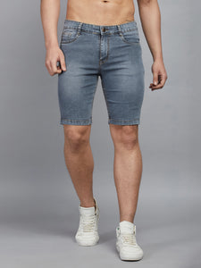 Men's Light Grey Denim Shorts