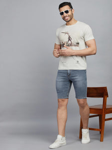 Men's Light Grey Denim Shorts